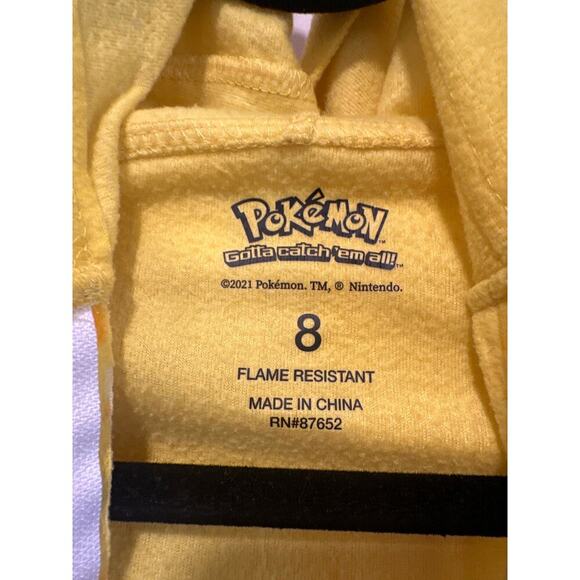 Child Kids Pokemon Pikachu Blanket Sleeper Hooded Pajamas Medium Size 8 - Picture 5 of 6